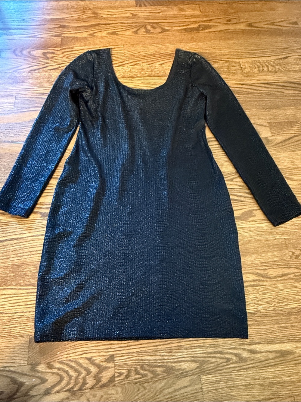 BCBGeneration Black Long Sleeve Sequin Scoop Dress Size Small